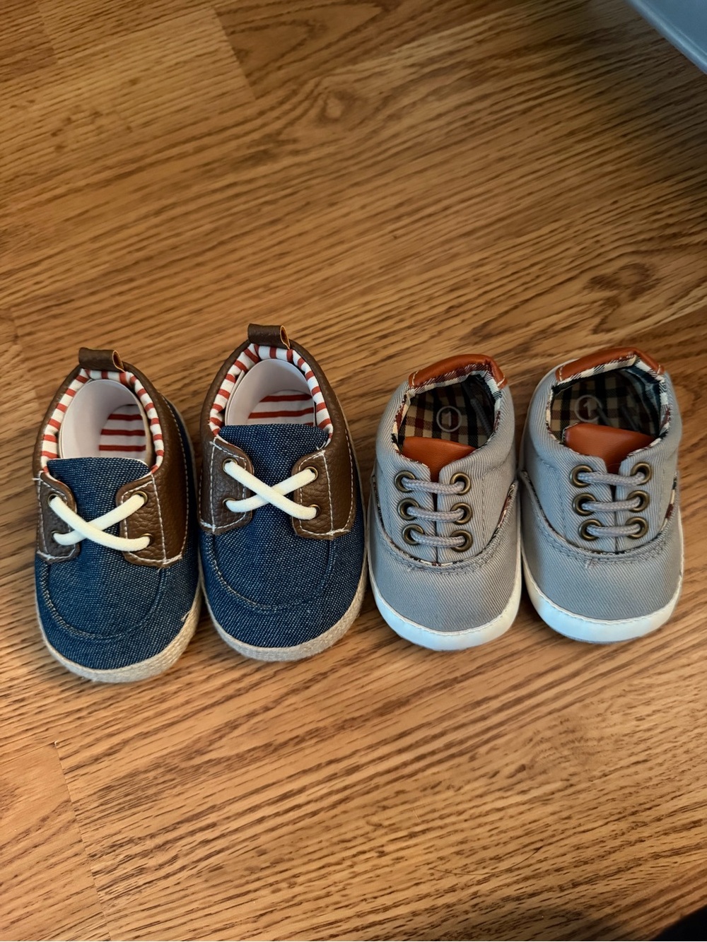 Baby Denim Slip-On and Gray Lace-Up Sneaker Set